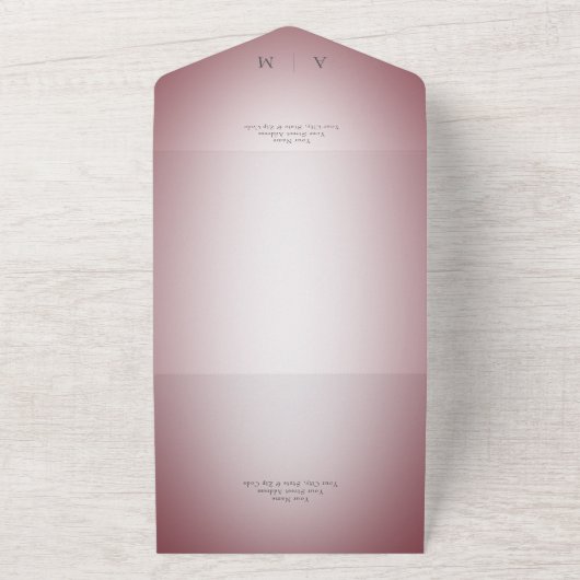 Minimale Grijze Wijn en Witte Blauwheid Moderne QR All In One Uitnodiging (Buitenkant)