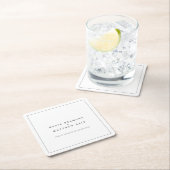 Minimale grijze witte, eenvoudige bruiloft kartonnen onderzetters (Insitu)