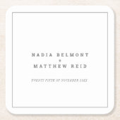 Minimale grijze witte, eenvoudige bruiloft kartonnen onderzetters (Voorkant)