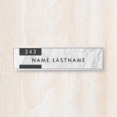 Minimale grijze witte marmer Kantoor Deurbordje (Voorkant)