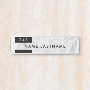 Minimale grijze witte marmer Kantoor Deurbordje