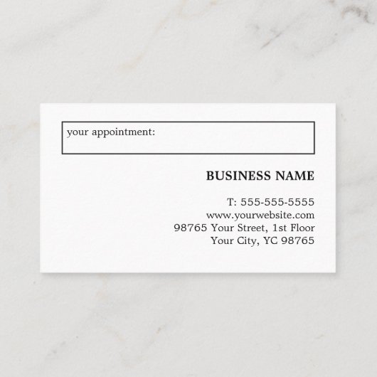 Minimale grijze witte tanden tandarts afspraak visitekaartje (Achterkant)