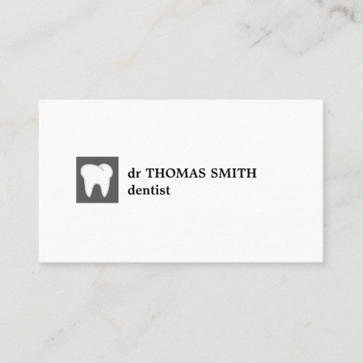 Minimale grijze witte tanden tandarts afspraak visitekaartje (Voorkant)