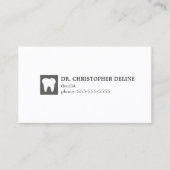 Minimale grijze witte tanden tandarts visitekaartje (Voorkant)