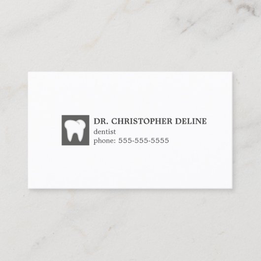 Minimale grijze witte tanden tandarts visitekaartje (Voorkant)