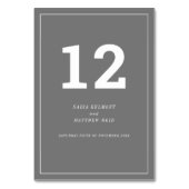 Minimale grijze witte verticale tekst bruiloft of  kaart (Achterkant)