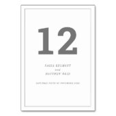 Minimale grijze witte verticale tekst bruiloft of  kaart (Voorkant)