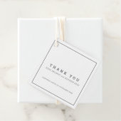 Minimale grijze witte vierkante bruiloft dank u bedankjes labels (In situ)