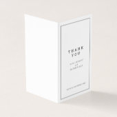 Minimale grijze witte vierkante bruiloft dank u gu kaart (Buitenkant)