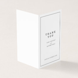 Minimale grijze witte vierkante bruiloft dank u gu kaart