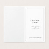 Minimale grijze witte vierkante bruiloft dank u gu kaart (Buitenkant ongevouwen)