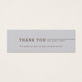 Minimale grijze zakelijke logo dank u tussenkomst mini visitekaartjes (Voorkant)