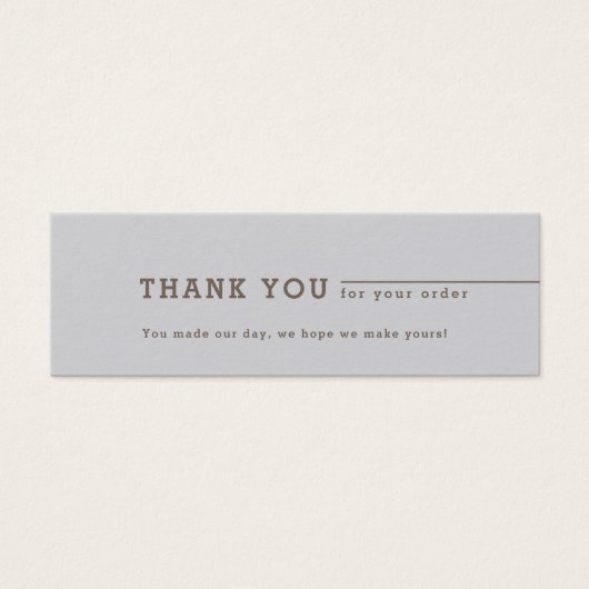 Minimale grijze zakelijke logo dank u tussenkomst mini visitekaartjes (Voorkant)