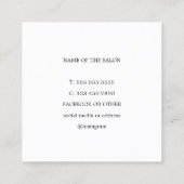 Minimale grijze zilverschaar Haarstylist Vierkante Visitekaartje (Achterkant)