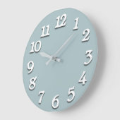 Minimale grijze zilverwitte Aqua Grote Klok (Hoek)