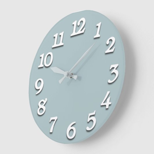 Minimale grijze zilverwitte Aqua Grote Klok (Hoek)