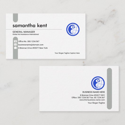 Minimale Grijze Zuid Lusje Startstichter CEO Visitekaartje (Voorkant / Achterkant)