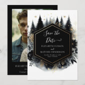 Minimale grillige betoverde bos bruiloft save the date (Voorkant / Achterkant)