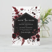 Minimale grillige Bourgondische bruiloft Save The Date (Staand voorkant)