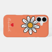 Minimale grillige Daisy handgetekende bloem iPhone 16 Hoesje (Achterkant horizontaal)