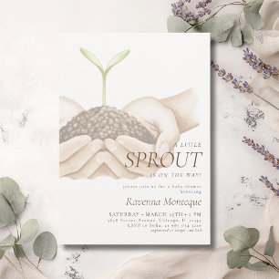 Minimale Groei Spruit Een Klein Spruitje Baby Show Kaart