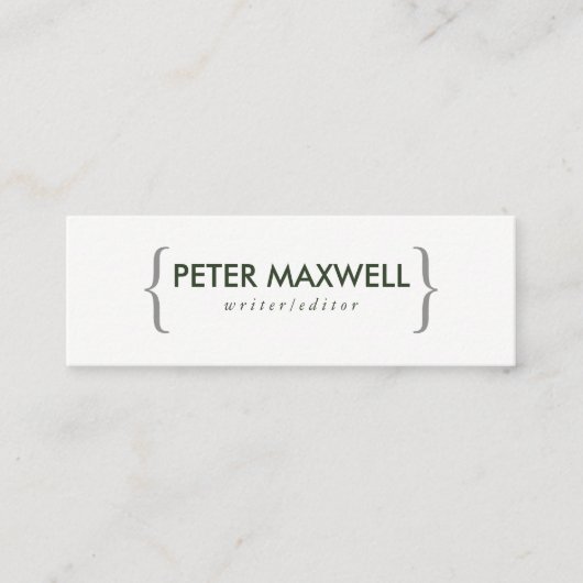 Minimale Groen met Brackets Mini Visitekaartje (Voorkant)