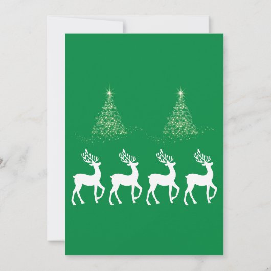 Minimale Groen met Witte Tekst Kerstfeest Kaart (Achterkant)