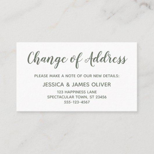 Minimale Groen op Witte Verandering van de Kaart v Visitekaartje (Voorkant)