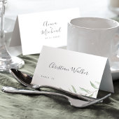 Minimale groen rustieke bruiloft Place Card Kaart