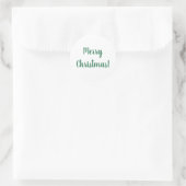 Minimale groen-witte kersttypografie ronde sticker (Tas)