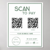 Minimale groene 2 QR codes zakelijke scan te betal Poster (Voorkant)