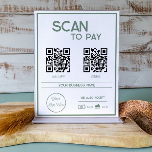 Minimale groene 2 QR codes zakelijke scan te betal Poster