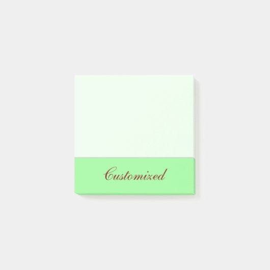 Minimale Groene Achtergrond + Maroon Elegant Naam Post-it® Notes (Voorkant)