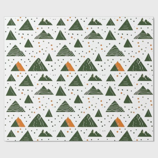 Minimale, groene berg cadeaupapier (Vlak)