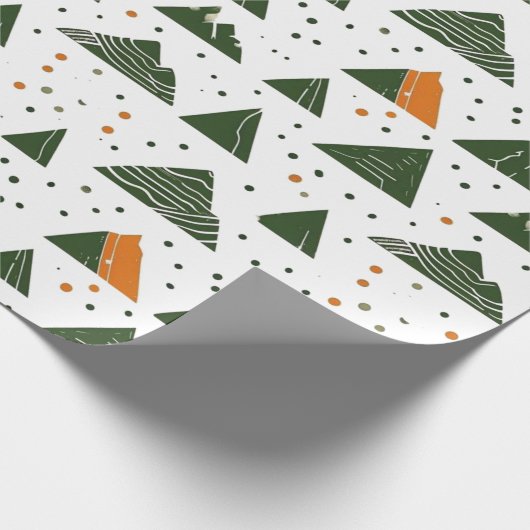 Minimale, groene berg cadeaupapier (Hoek)