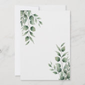 Minimale groene bladeren moderne witte save the da kaart (Achterkant)