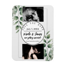 Minimale groene bladeren moderne witte Save the Da