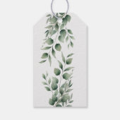Minimale groene bladeren moderne witte trouw cadeaulabel (Achterkant)