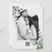 Minimale groene bladeren moderne witte trouw kaart (Achterkant)