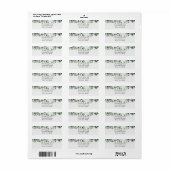 Minimale groene bladeren moderne witte trouwdag etiket (Full Sheet)