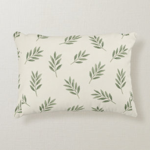 🌿 Minimale groene botanische blad elegantie 🌿 Accent Kussen