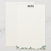 Minimale groene botanische briefpapier (Voorkant / Achterkant)