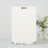 Minimale groene botanische briefpapier (Staand voorkant)