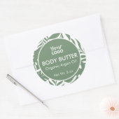 Minimale groene botanische tropische blad body bot ronde sticker (Envelop)
