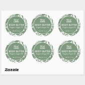 Minimale groene botanische tropische blad body bot ronde sticker (Vel)