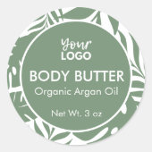 Minimale groene botanische tropische blad body but ronde sticker (Voorkant)