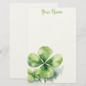 Minimale groene botanische watercolor briefpapier (Voorkant / Achterkant)