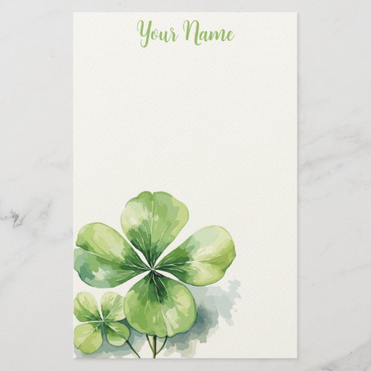 Minimale groene botanische watercolor briefpapier (Voorkant)