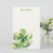 Minimale groene botanische watercolor briefpapier (Staand voorkant)