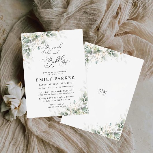 Minimale Groene Bruidsuitnodiging Kaart